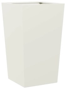 Vaso/floreira de jardim 2 pcs 45x45x75 cm aço branco