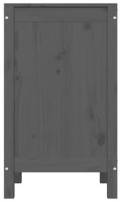 Caixa para roupa 44x44x76 cm madeira de pinho maciça cinzento