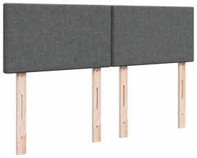Cama com molas/colchão 140x200 cm tecido cinzento-escuro