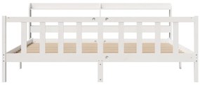 Cama sem colchão 180x200 cm madeira de pinho maciça branco