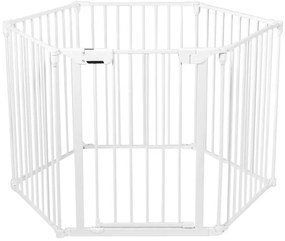 Cercadinho de metal dobrável para bebês com 8 painéis e trava de segurança - Preto