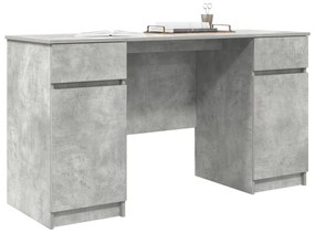 Escrivaninha vidaXL Cinza Concreto 140x49x76 cm Madeira Composta