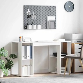 vidaXL Mesa com Armazenamento com prateleira Branco 130 x 50,5 x 75 cm