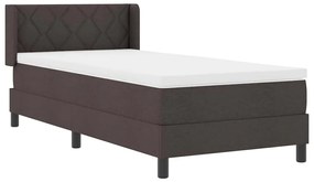 Cama Box Marrom Escuro 90 x 200 cm Tecido e Espuma