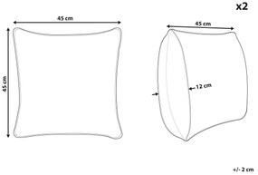 Conjunto de 2 almofadas decorativas amarelas com estampa de urso 45 x 45 cm WARANASI Beliani