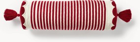 Capa às riscas para almofada cilíndrica de Natal Luigia