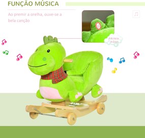 Cavalo de balanço para crianças acima de 18 meses de madeira com rodas