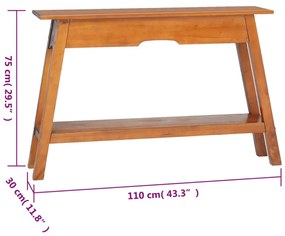 Mesa consola 110x30x75 cm madeira de mogno maciça