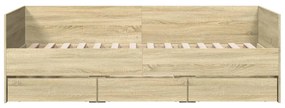 Sofá-cama com gavetas sem colchão 100x200 cm carvalho sonoma