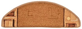 Tapetes de escadas adesivos 5 pcs 65x21x4 cm bege