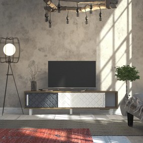 Móvel TV Rob – Carvalho/Branco/Antracite – 180x48,2x35 cm