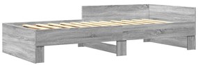 Estrutura cama 90x200 cm derivados de madeira cinzento sonoma