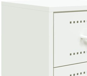 Mesa de cabeceira 36x39x60,5 cm aço branco