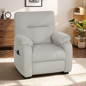 Poltrona relax elétrica, poltrona reclinável, porta USB, apoio para os pés, bolsos laterais, comando à distância, 96 x 90 x 103 cm