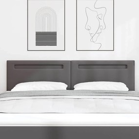 Cabeceira vidaXL Design Simples Cinza 180 cm Couro Sintético