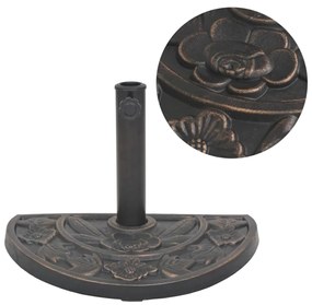vidaXL Base para guarda-sol em resina semicircular bronze 9 kg