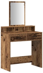 Mesa de Maquiagem vidaXL com Gavetas em Madeira Antiga 79x41x140 cm
