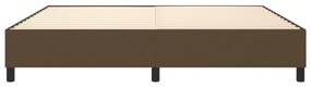 Estrutura de cama sem colchão 200x200 cm tecido castanho-escuro
