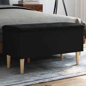 vidaXL Banco de arrumação 82x42x46 cm derivados de madeira preto