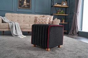 Pouffe Mona – Anthracite & Rosa – 40x40x40 cm