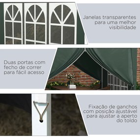 Tenda de Jardim com Paredes Laterais Amovíveis Janelas Porta com Zíper
