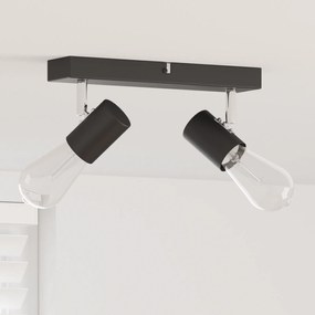 vidaXL Spotlight de Teto Ajustável em Dois Sentidos Preto E27