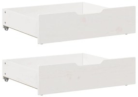 Gavetas para cama 2 pcs 65x55x16 cm pinho maciço branco