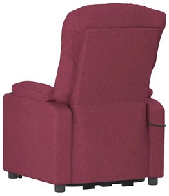 Poltrona elevatória de massagens tecido vermelho tinto
