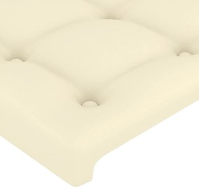 Cabeceira de cama c/ abas couro artificial 103x16x78/88cm creme
