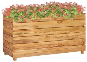 vidaXL Vaso/floreira 100x40x55 cm madeira de teca reciclada e aço