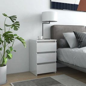 Mesa de cabeceira derivados de madeira branco brilhante