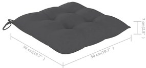 Cadeiras de jantar p/ jardim 4 pcs c/ almofadões acácia maciça