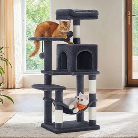 Arranhador para gatos com vários andares 45 x 35 x 112 cm cinzento esfumaçado