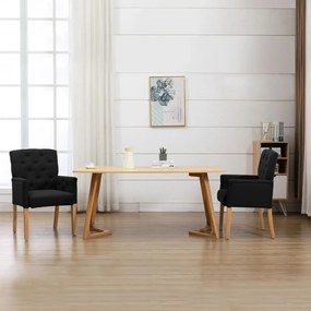 Cadeira de jantar com apoio de braços tecido preto