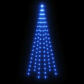 Árvore de Natal mastro de bandeira 108 LEDs 180cm azul