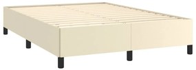 Estrutura de cama 140x190 cm couro artificial cor creme