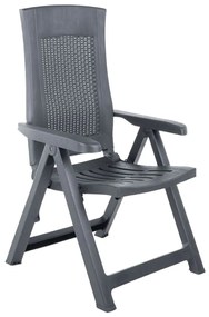 Cadeiras de jardim reclináveis 2 pcs plástico antracite