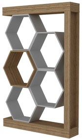 Estante Artemis – Branco e Nogal – 90 x 24,6 x 140 cm