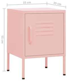 Mesa de cabeceira 35x35x51 cm aço rosa