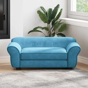 vidaXL Sofá para cães 72x45x30 cm pelúcia turquesa
