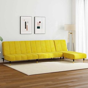 vidaXL 2 pcs conjunto de sofás veludo amarelo
