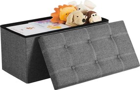 Banco com espaço de arrumação 76 x 38 x 38 cm cinzento escuro
