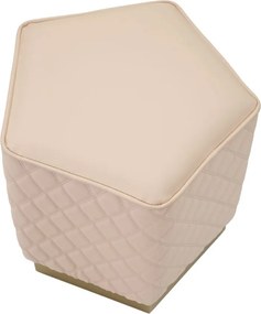 BANCO PENTAGONAL SHARON 35X35X38 CM ROSA E DOURADO