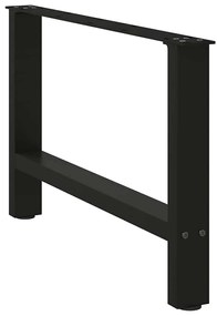 Pés para mesa de centro pretos 2 peças 70x(42-43) cm aço