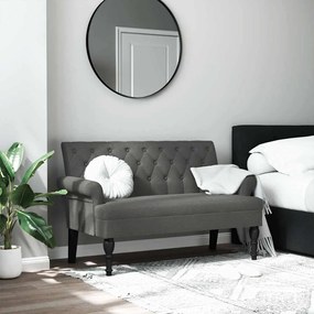 vidaXL Banco com encosto 120x62x75,5 cm tecido cinzento-escuro