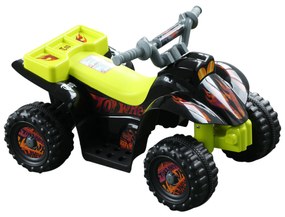 HOMCOM Quadriciclo Bateria 6V Mota Elétrica para Crianças acima de 18 Meses Velocidade 2,5km/h Carga Máx 20kg Sons Luzes e Carregador Incluido 66x43x43 Preto e Amarelo