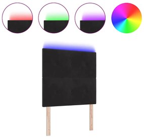 Cabeceira LED vidaXL Preta 100 cm em Veludo