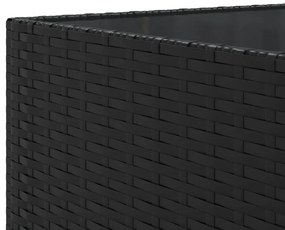 8 pcs conjunto lounge de jardim c/ almofadões vime PE preto