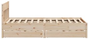 Cama sem colchão 135x190 cm madeira de pinho maciça