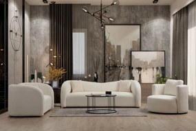 Sofá de 3 Lugares Asos – Creme – 225x76x75 cm
